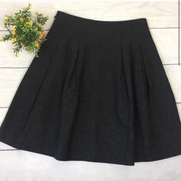 Madewell Gray Wool Blend Structured Pleated Skirt - Picture 4 of 8